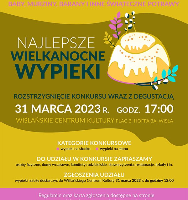 Plakat konkurs Najlepsze Wielkanocne Wypieki